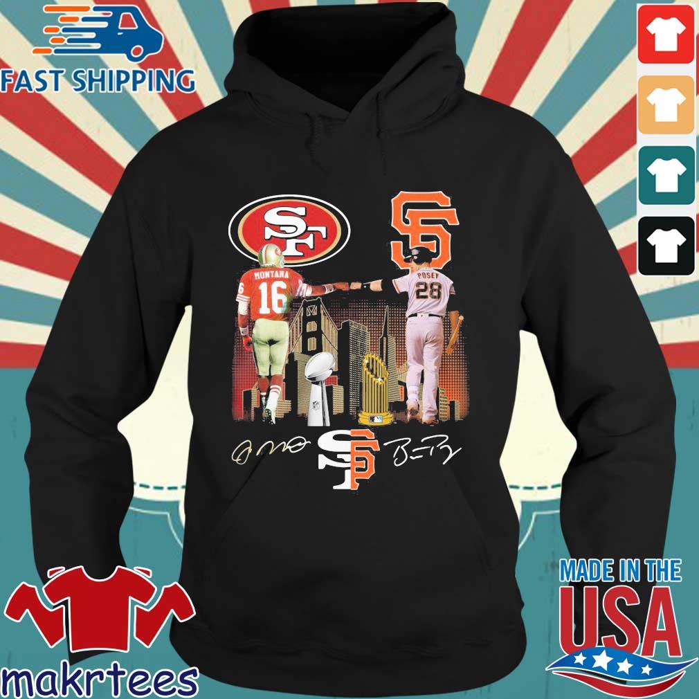 San Francisco 49ers Joe Montana San Francisco Giants Buster Posey  signatures shirt, hoodie, sweater, long sleeve and tank top