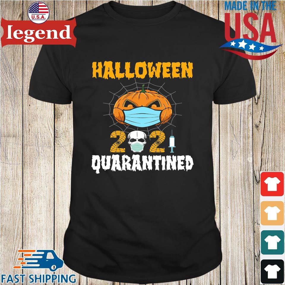 Pumpkin face mask 2021 quarantined Halloween shirt