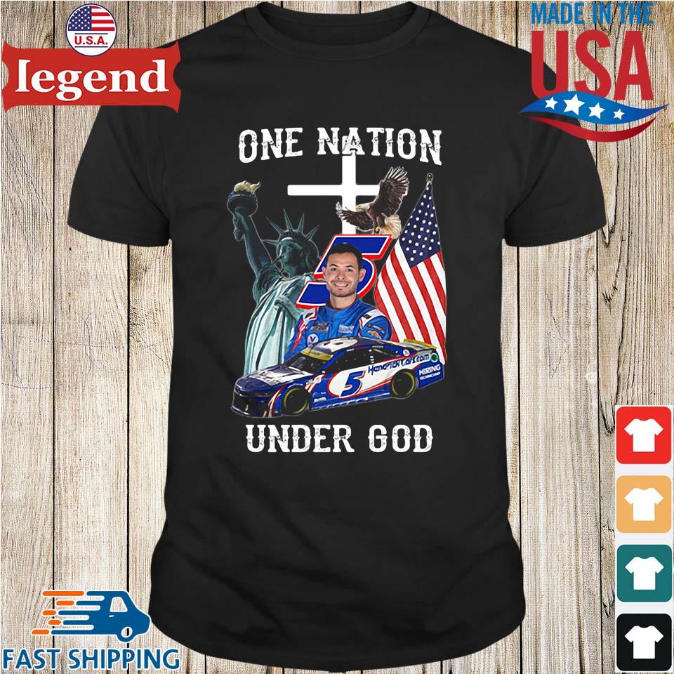 Kyle Larson Nascar One Nation Under God American Flag Shirt