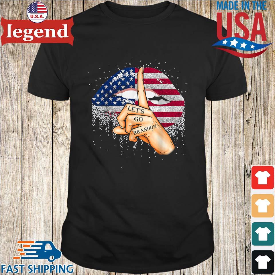 Lips American flag let's go brandon anti Biden shirt