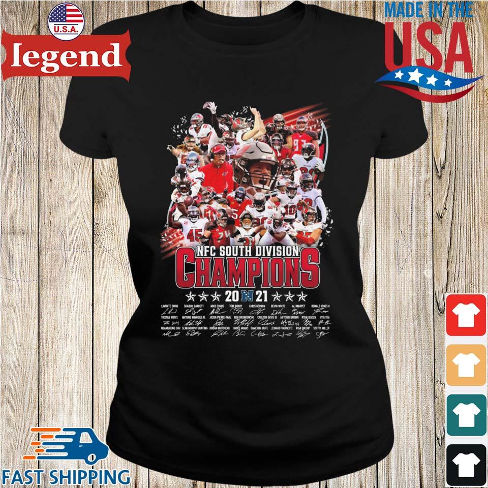 Tampa Bay Buccaneers team NFC South Division Champions 2021 signatures  shirt, hoodie, sweater, long sleeve and tank top